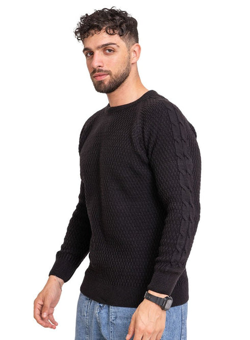 Black - Design p00183 BS - Round Pullover - Khotwh